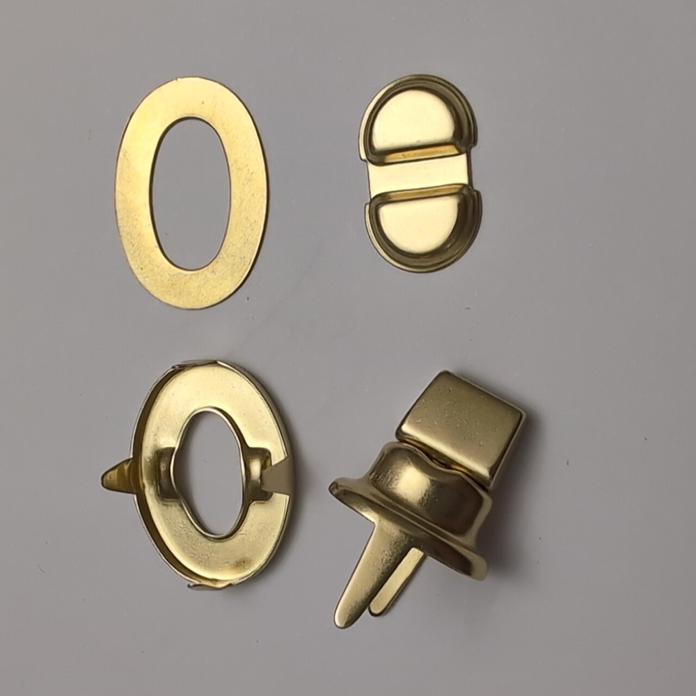 Brand New 4-Piece Brass Turnlock Replacement For VINTAGE Coach Bags And Briefs - Picture 2 of 2